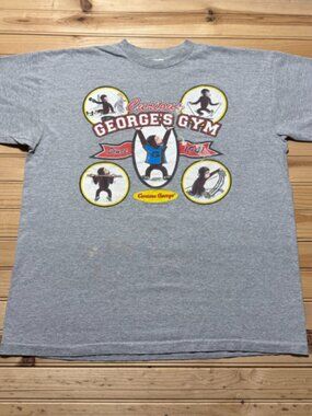 Curious George's Gym Monkey Cartoon T-Shirt